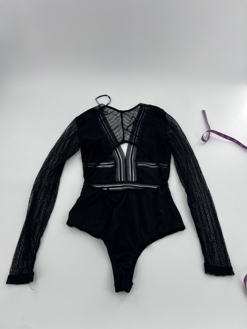 Lulus Casita Black Sheer Lace Long Sleeve Bodysuit XS - Picture 12 of 12